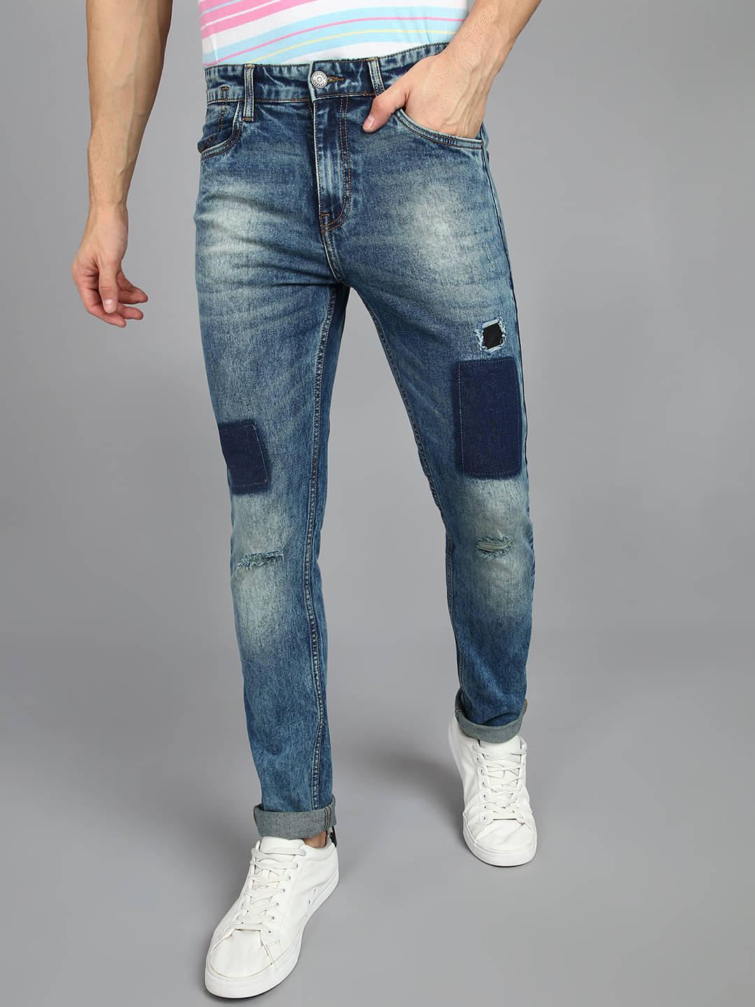     			Urbano Fashion Slim Fit Washed Men's Jeans - Blue ( Pack of 1 )