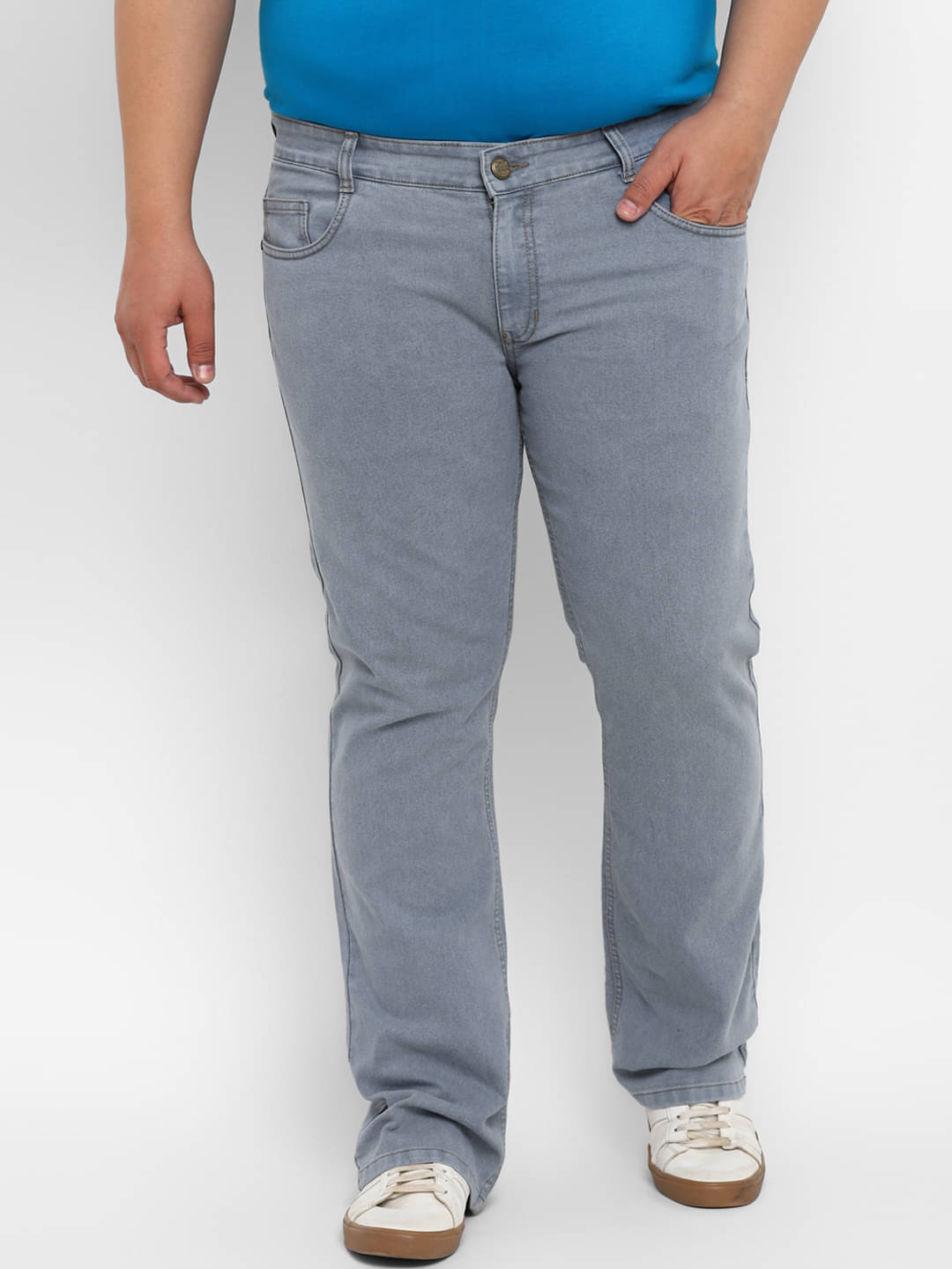 Urbano Plus Regular Fit Bootcut Men's Jeans - Light Grey ( Pack of 1 ) Urbano Plus Regular Fit Bootcut Men's Jeans - Light Grey ( Pack of 1 )
