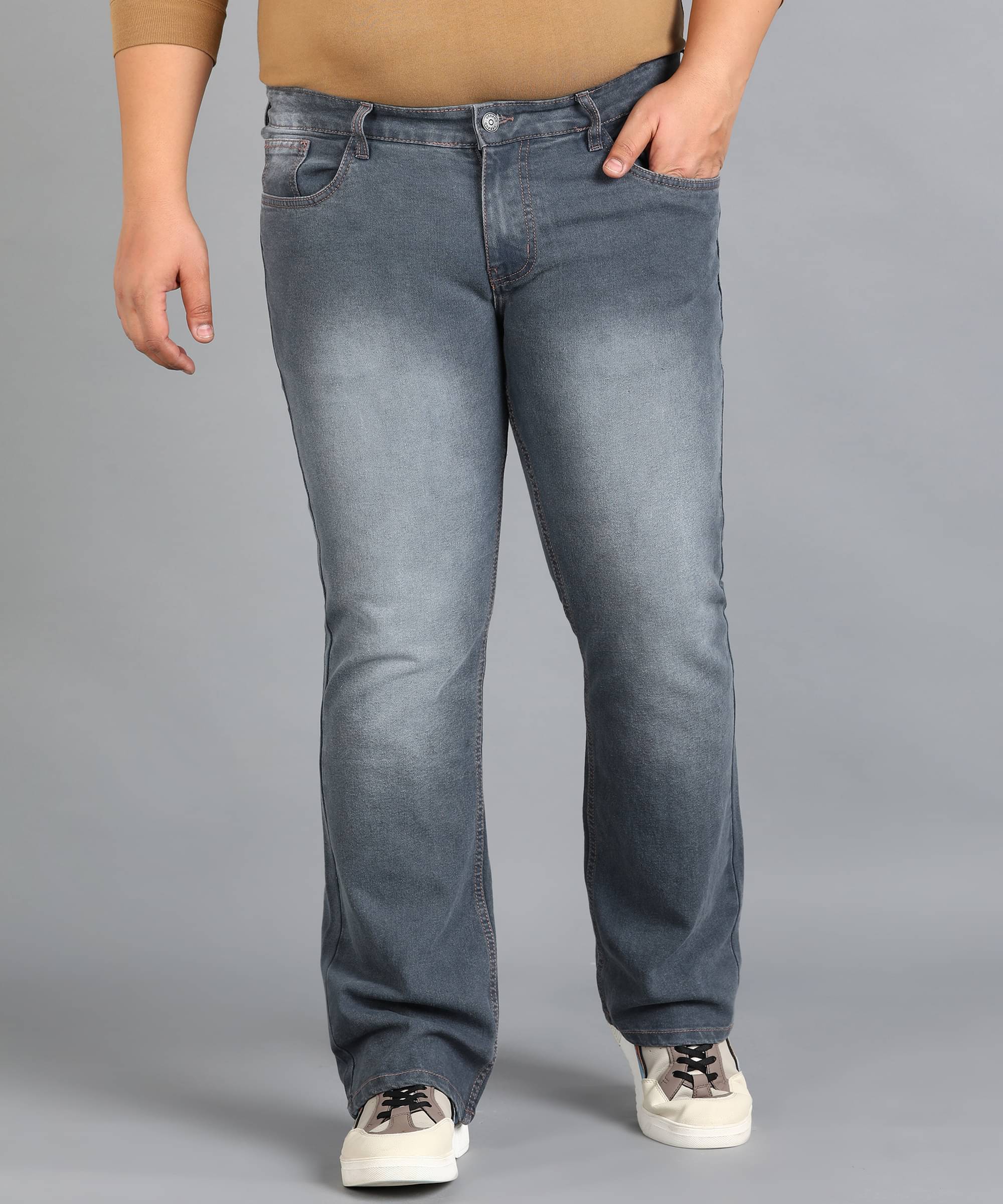 Urbano Plus Regular Fit Bootcut Men's Jeans - Grey ( Pack of 1 ) Urbano Plus Regular Fit Bootcut Men's Jeans - Grey ( Pack of 1 )