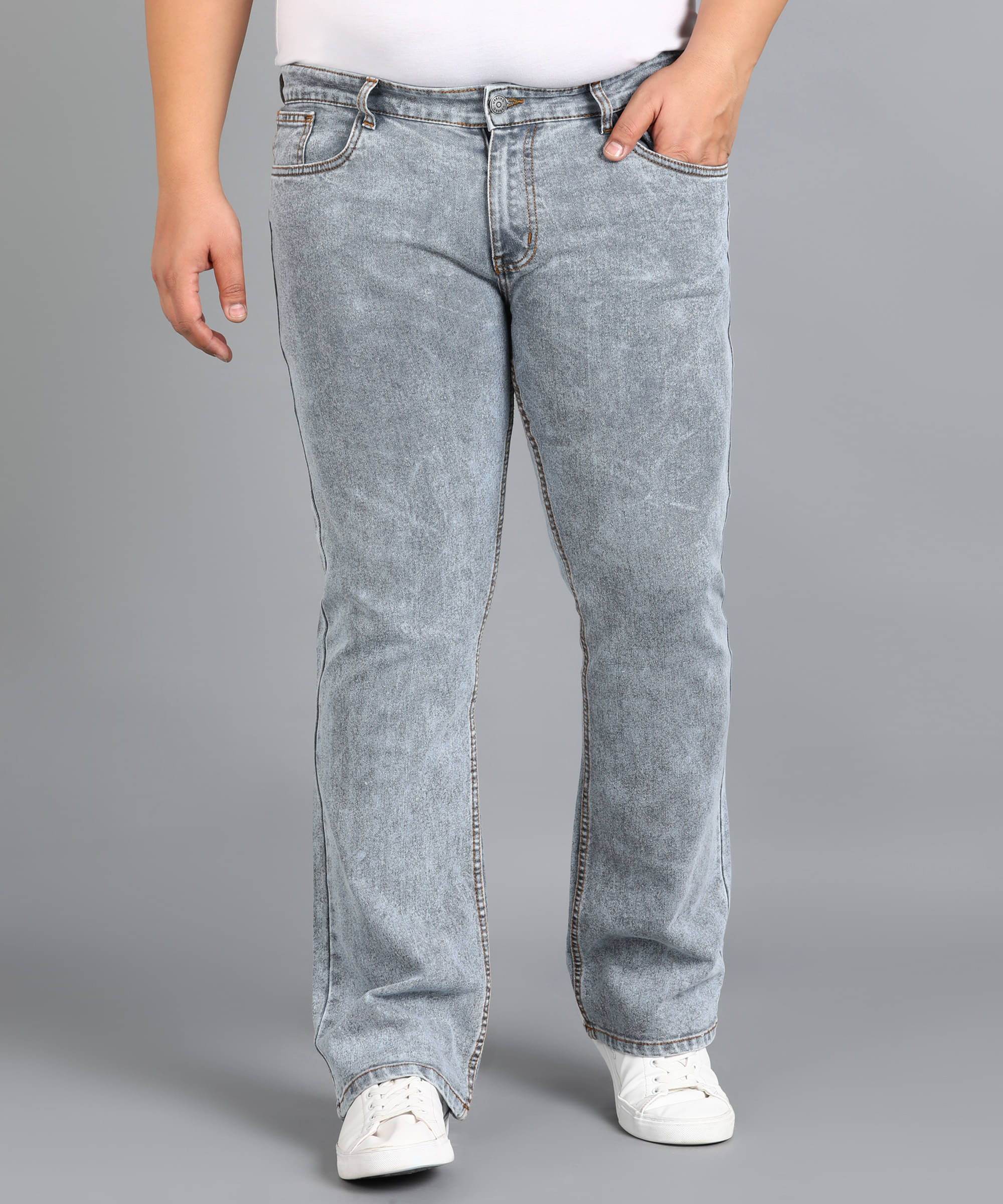 Urbano Plus Regular Fit Bootcut Men's Jeans - Light Grey ( Pack of 1 ) Urbano Plus Regular Fit Bootcut Men's Jeans - Light Grey ( Pack of 1 )