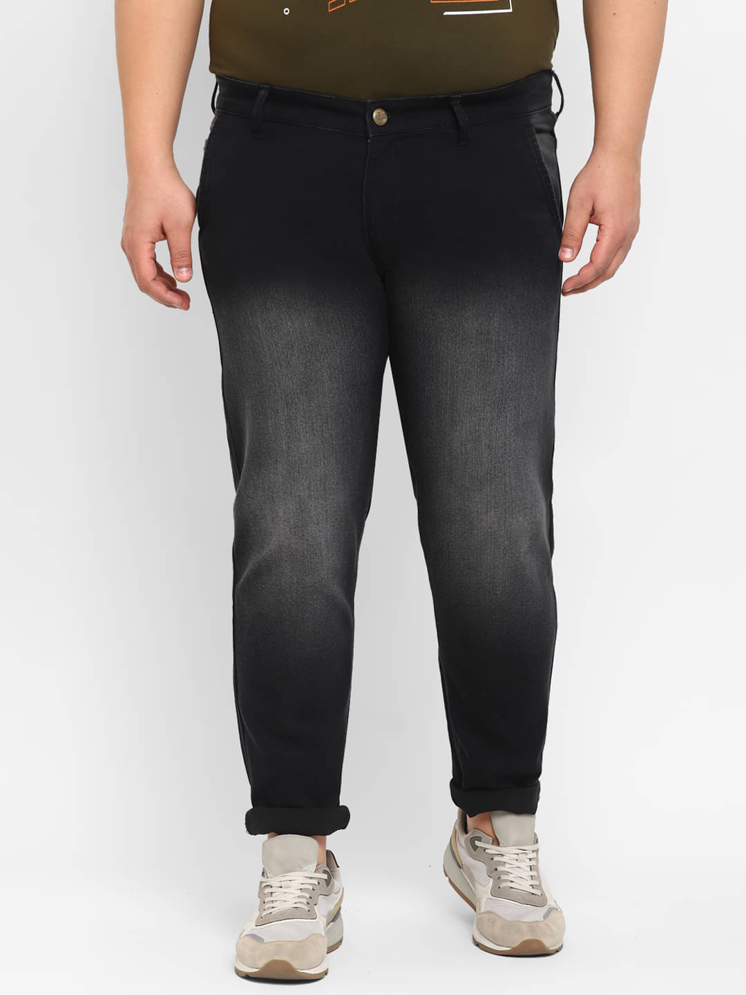     			Urbano Plus Regular Fit Washed Men's Jeans - Black ( Pack of 1 )