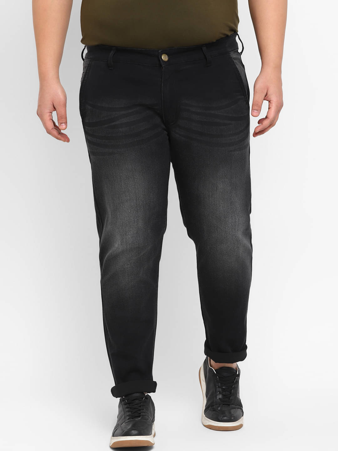     			Urbano Plus Regular Fit Washed Men's Jeans - Black ( Pack of 1 )