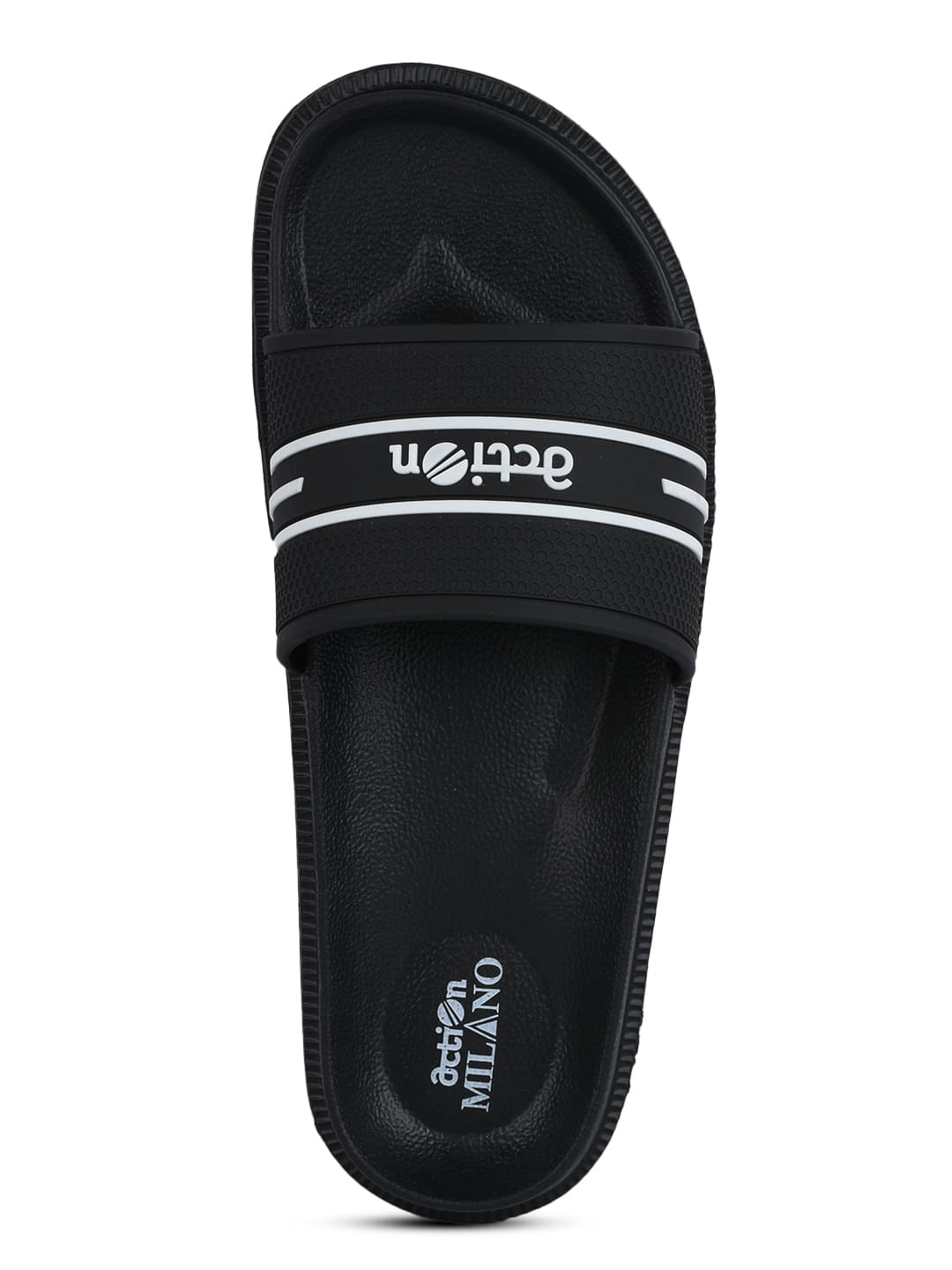     			Action Black Men's Slide Flip Flop