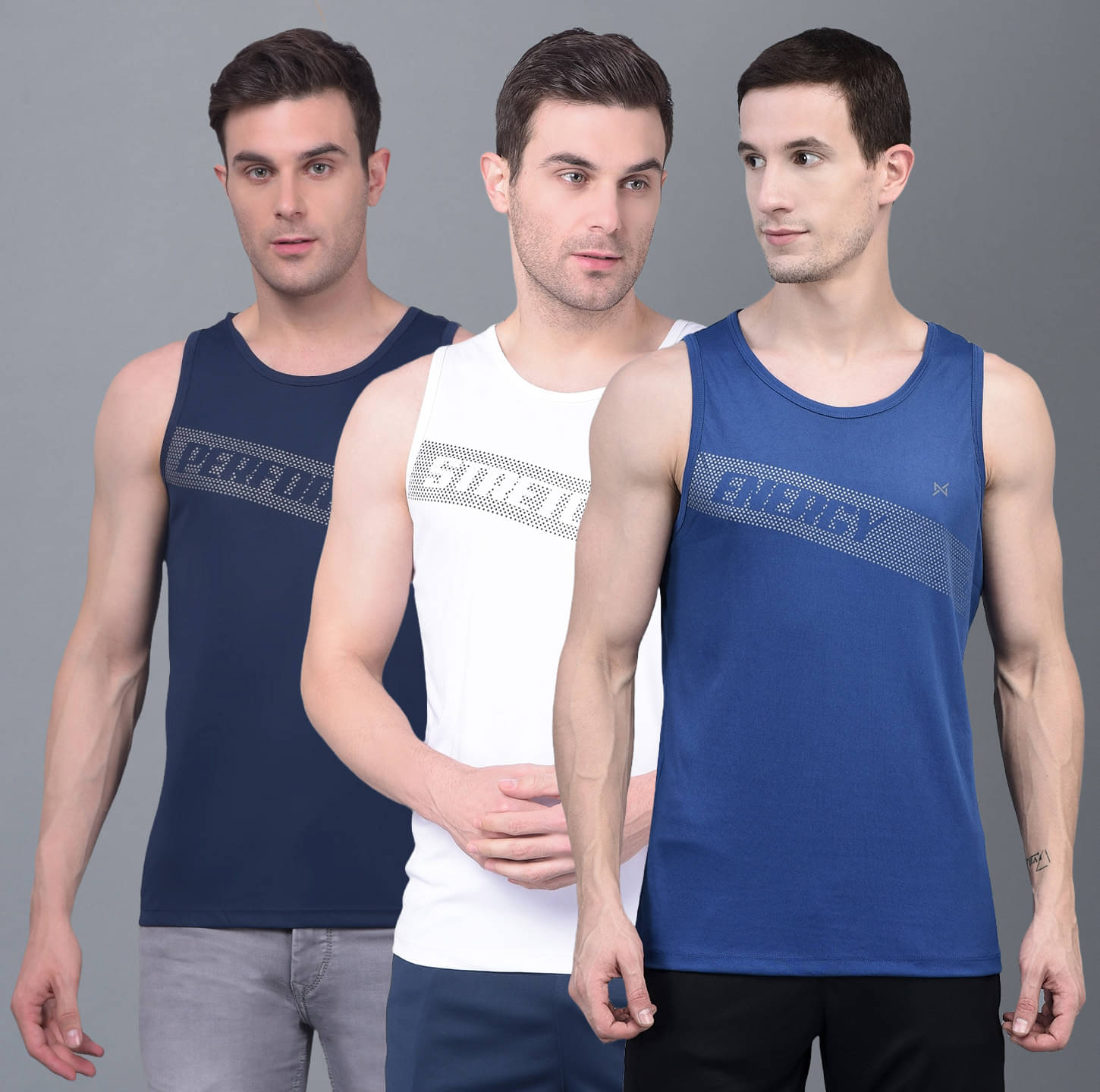 Force NXT Pack of 3 Polyester Gym Vest For Men ( Multi ) Force NXT Pack of 3 Polyester Gym Vest For Men ( Multi )