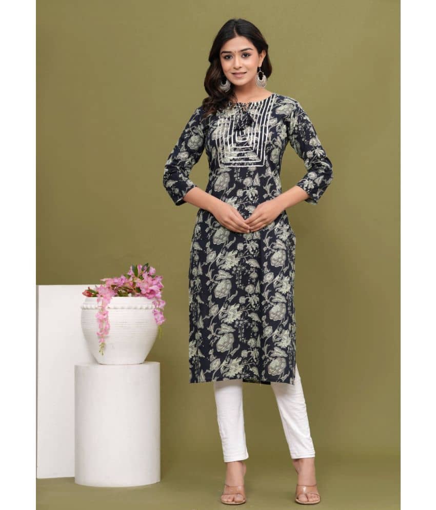 Glorious Cotton Printed Straight Women's Kurti - Blue ( Pack of 1 ) - Kurtis, Tunics | Buy online on ZillyBuy