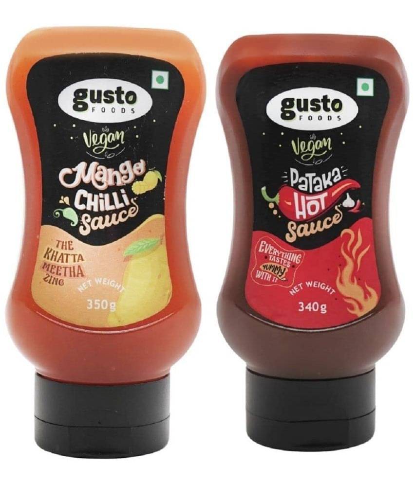 Gusto Foods Mango Chilli & Hot Chilli Sauce 690 g Pack of 2 Gusto Foods Mango Chilli & Hot Chilli Sauce 690 g Pack of 2