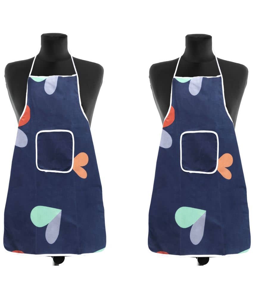 Aazeem Others Printed Kitchen Apron with 1 Center Pocket ( Pack of 2 )
