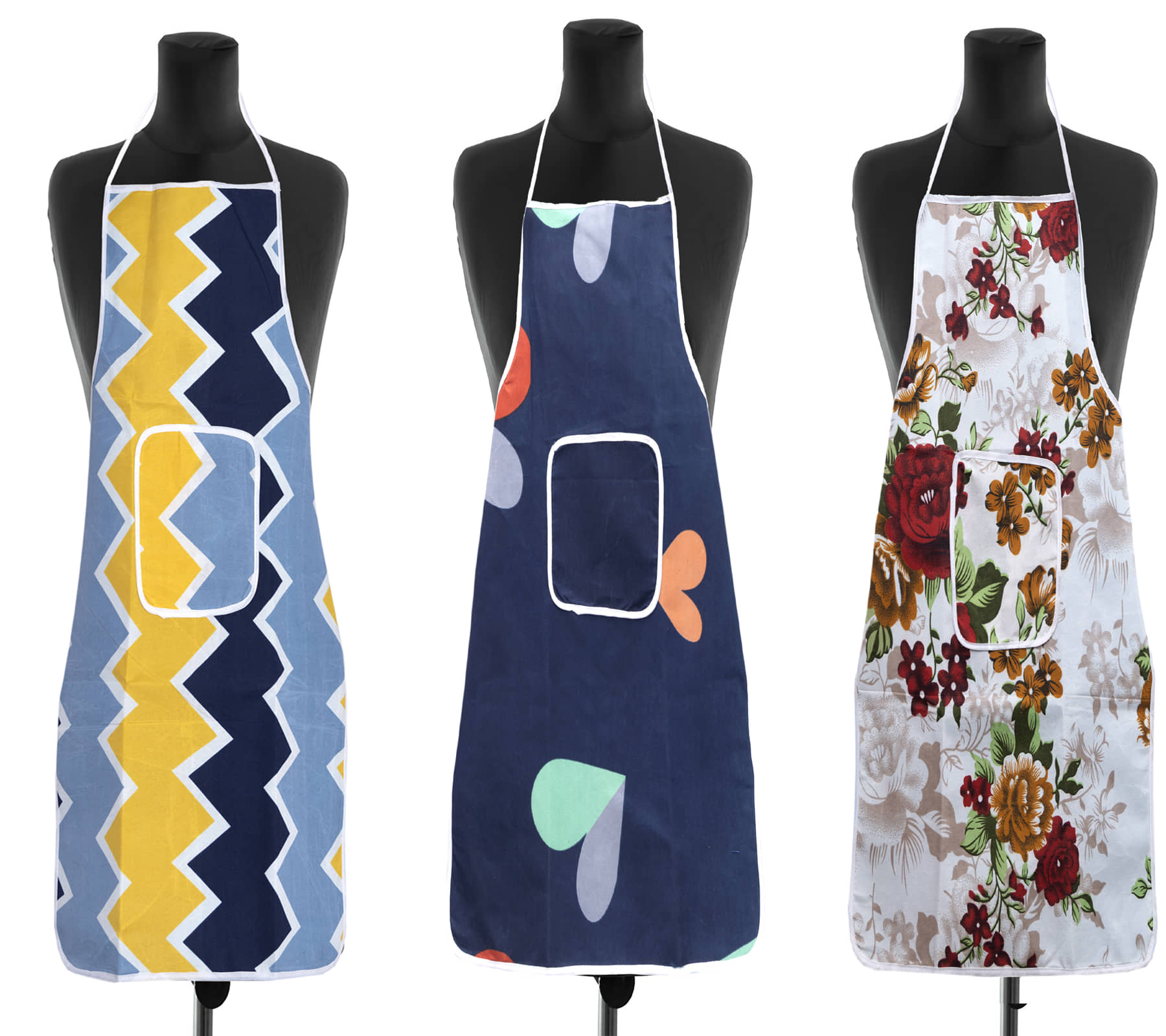 Aazeem Others Printed Kitchen Apron with 1 Center Pocket ( Pack of 2 )