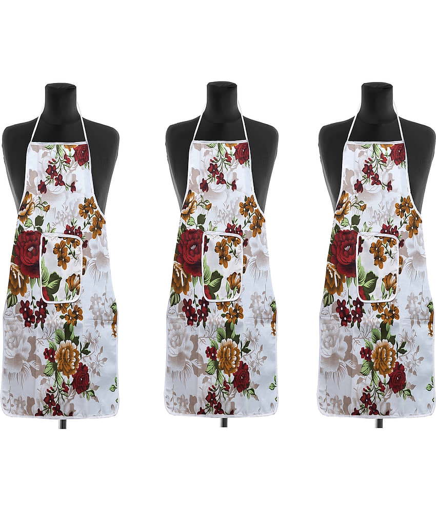 Aazeem Others Printed Kitchen Apron with 1 Center Pocket ( Pack of 2 )