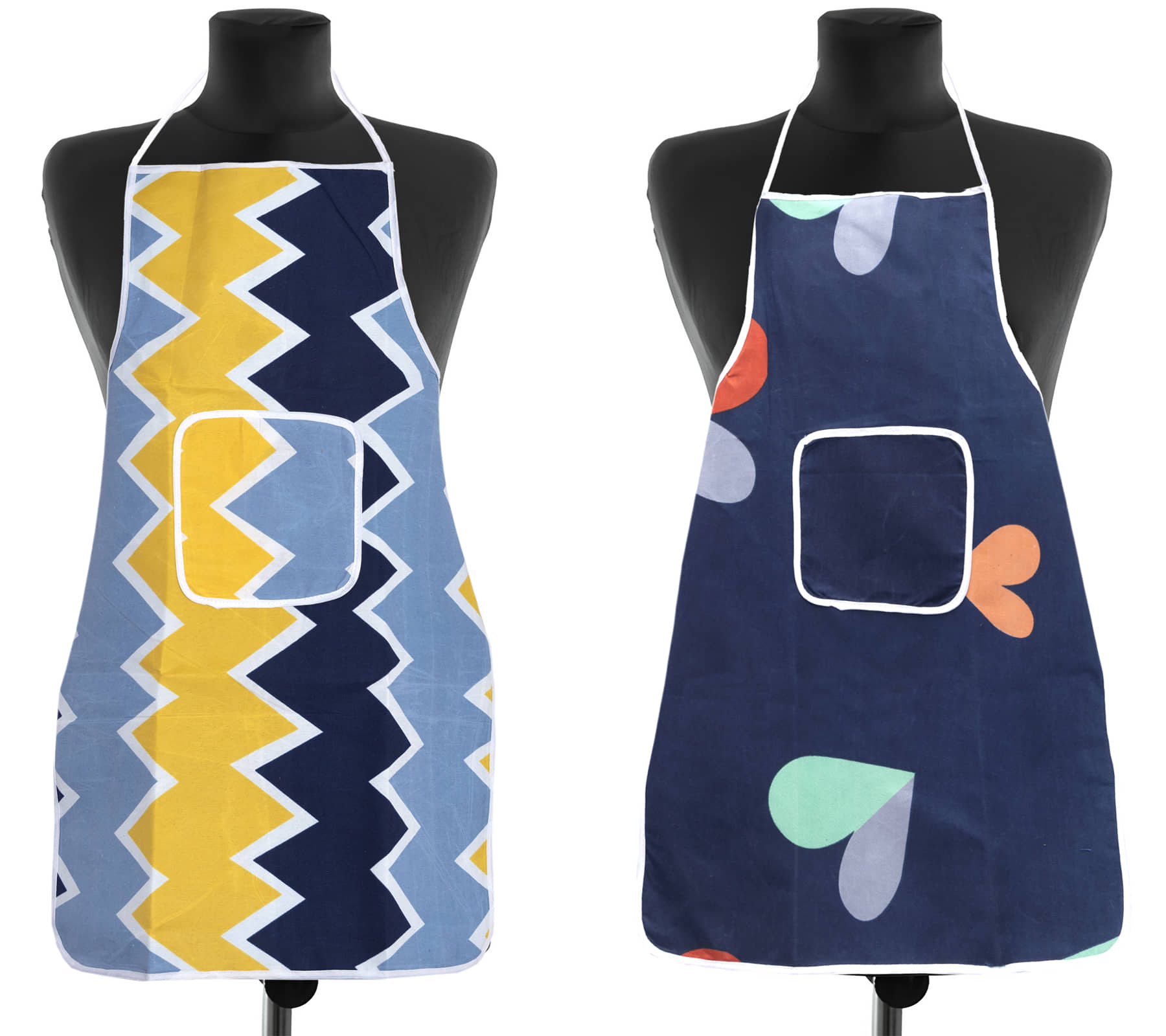 Aazeem Others Printed Kitchen Apron with 1 Center Pocket ( Pack of 2 )