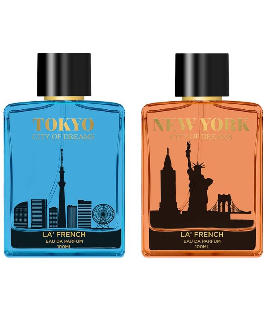 LA FRENCH Tokyo & New York City of Dreams Eau De Parfum (EDP) For Unisex 200ml ( Pack of 2 )     			LA FRENCH Tokyo & New York City of Dreams Eau De Parfum (EDP) For Unisex 200ml ( Pack of 2 )