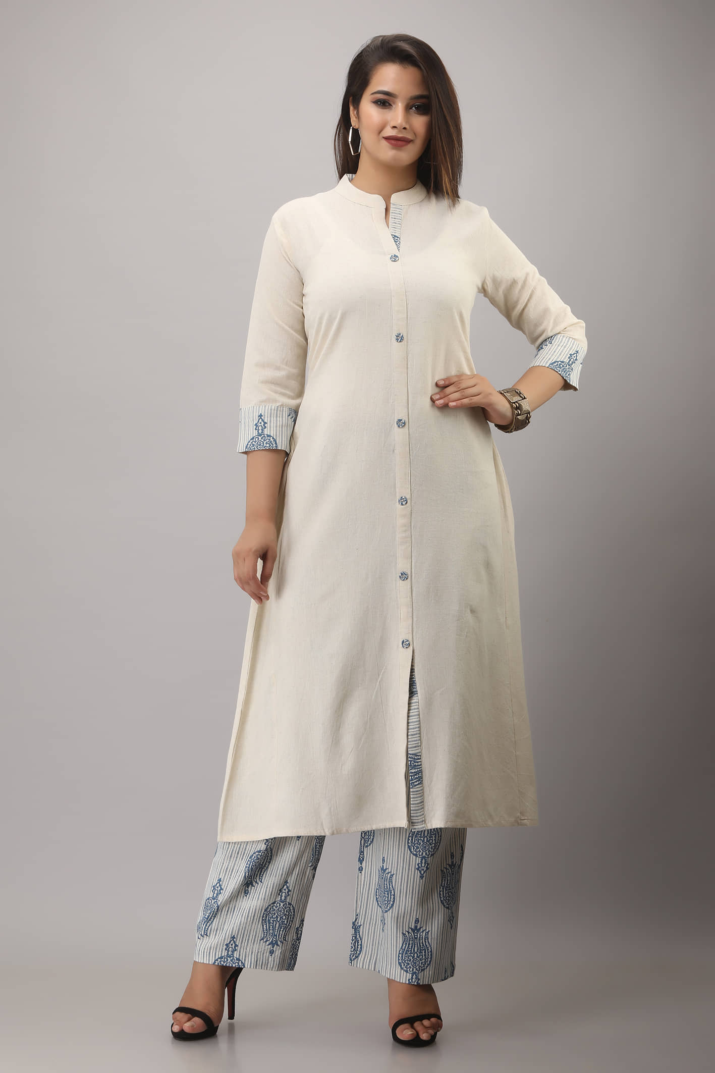 MAUKA Rayon Solid Front Slit Women's Kurti - Cream ( Pack of 1 ) - Kurtis, Tunics | Buy online on ZillyBuy