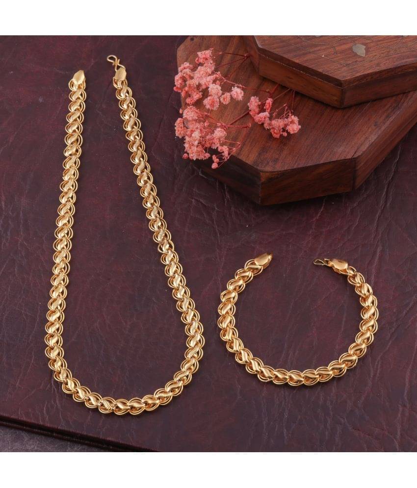     			MGSV Gold Plated Brass Chain ( Pack of 2 )