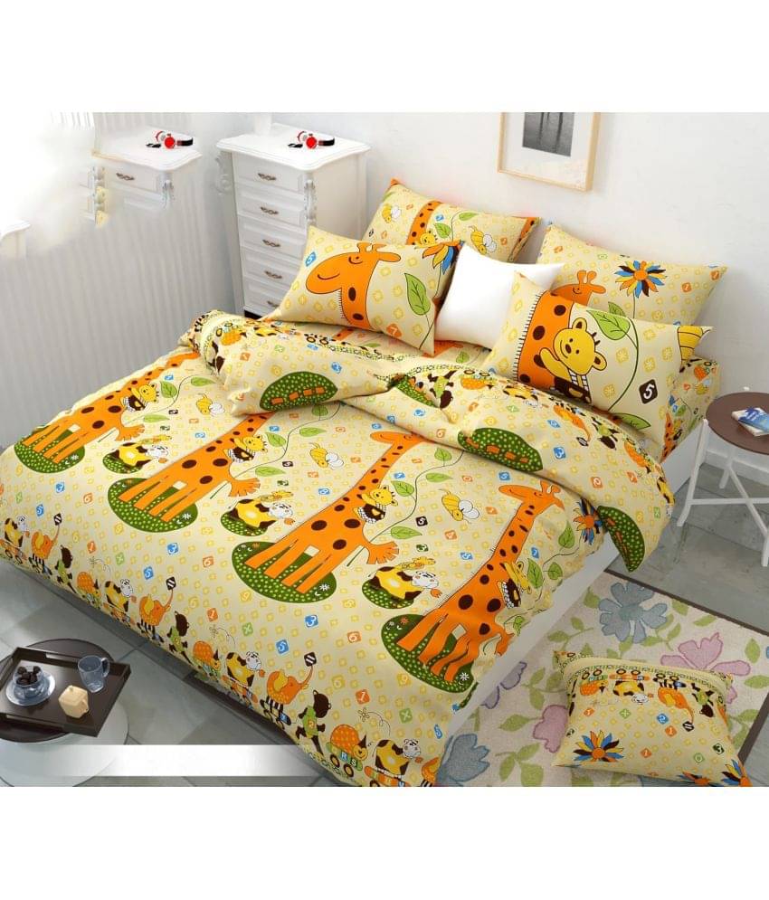     			Neekshaa Glace Cotton 1 Double Bedsheet with 2 Pillow Covers ( Cream )