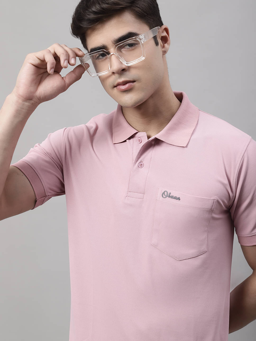 OBAAN Pack of 1 Cotton Blend Regular Fit Printed Half Sleeves Men's Polo T Shirt ( Pink ) OBAAN Pack of 1 Cotton Blend Regular Fit Printed Half Sleeves Men's Polo T Shirt ( Pink )