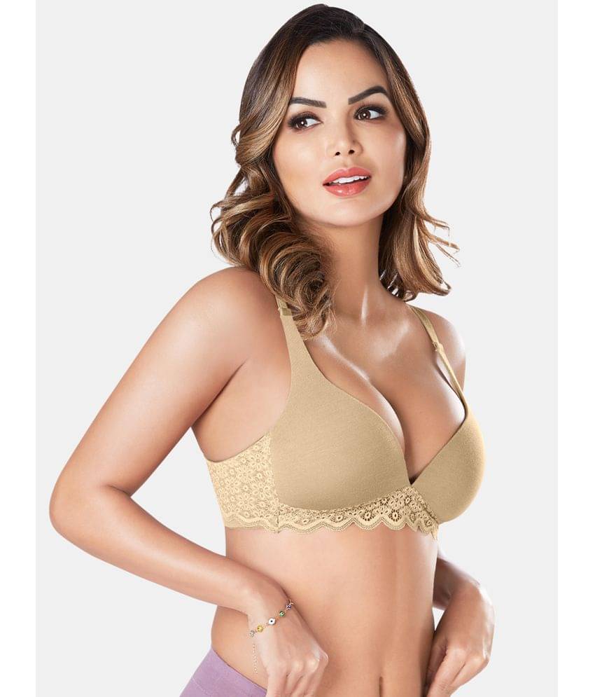 Sonari Modal Lightly Padded Women's Plunge Bra ( Beige ) victoriaskin     			Sonari Modal Lightly Padded Women's Plunge Bra ( Beige ) victoriaskin