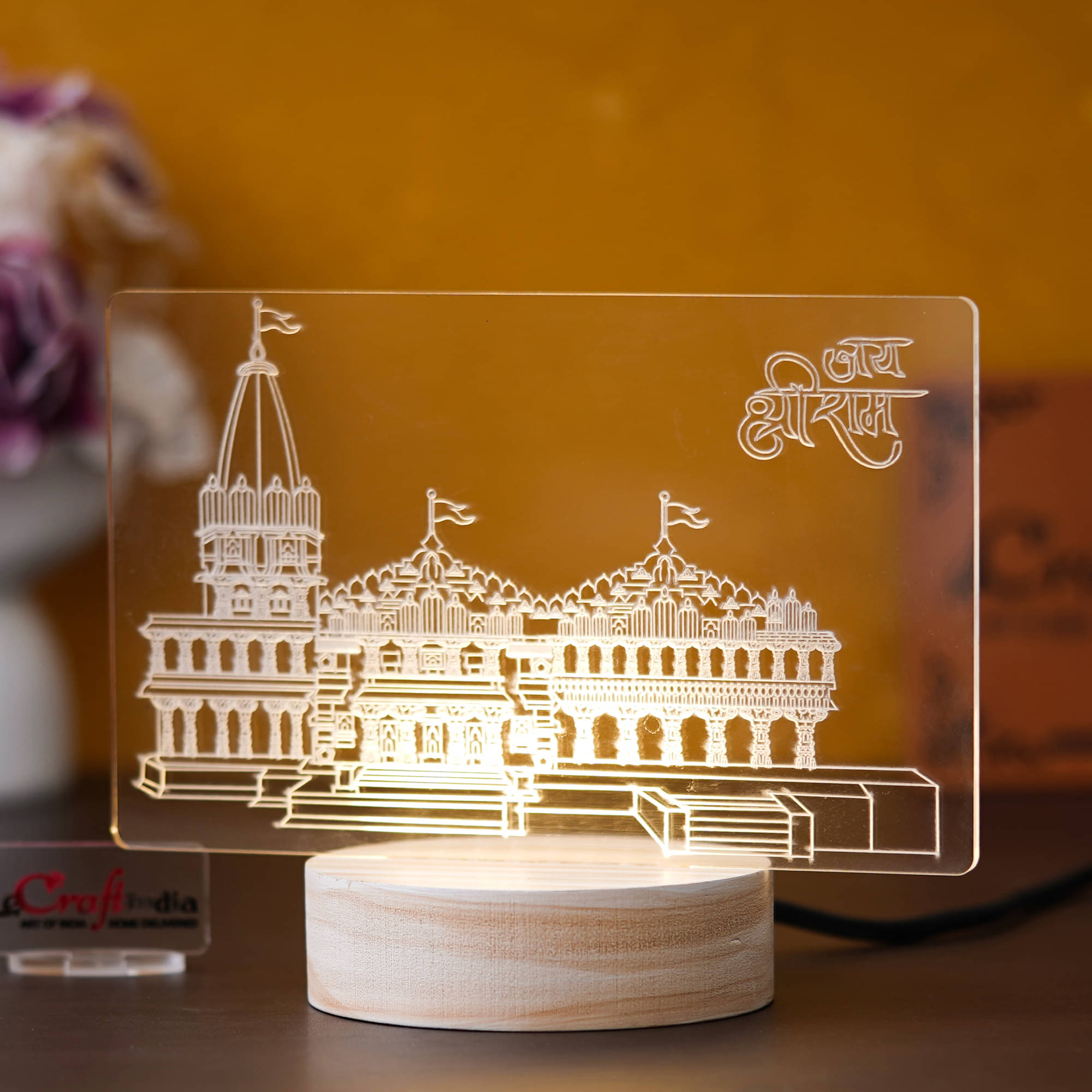     			eCraftIndia White Shri Ram Mandir Ayodhya Temple Showpiece
