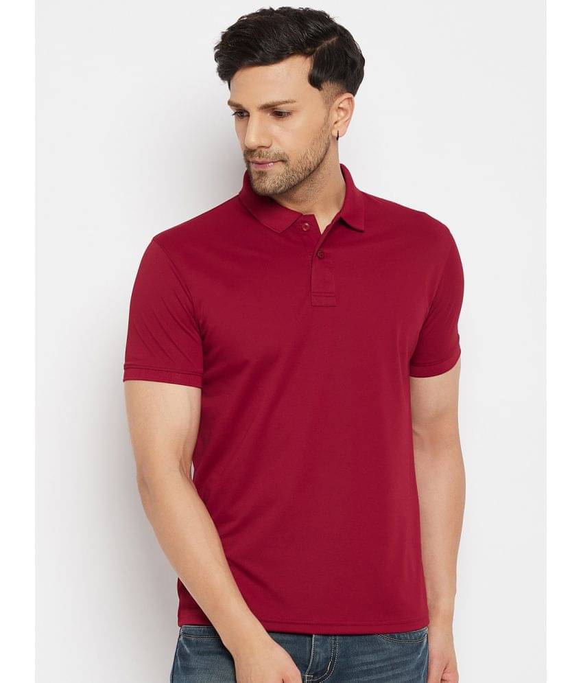     			98 Degree North Pack of 1 Polyester Regular Fit Solid Half Sleeves Men's Polo T Shirt ( Wine )