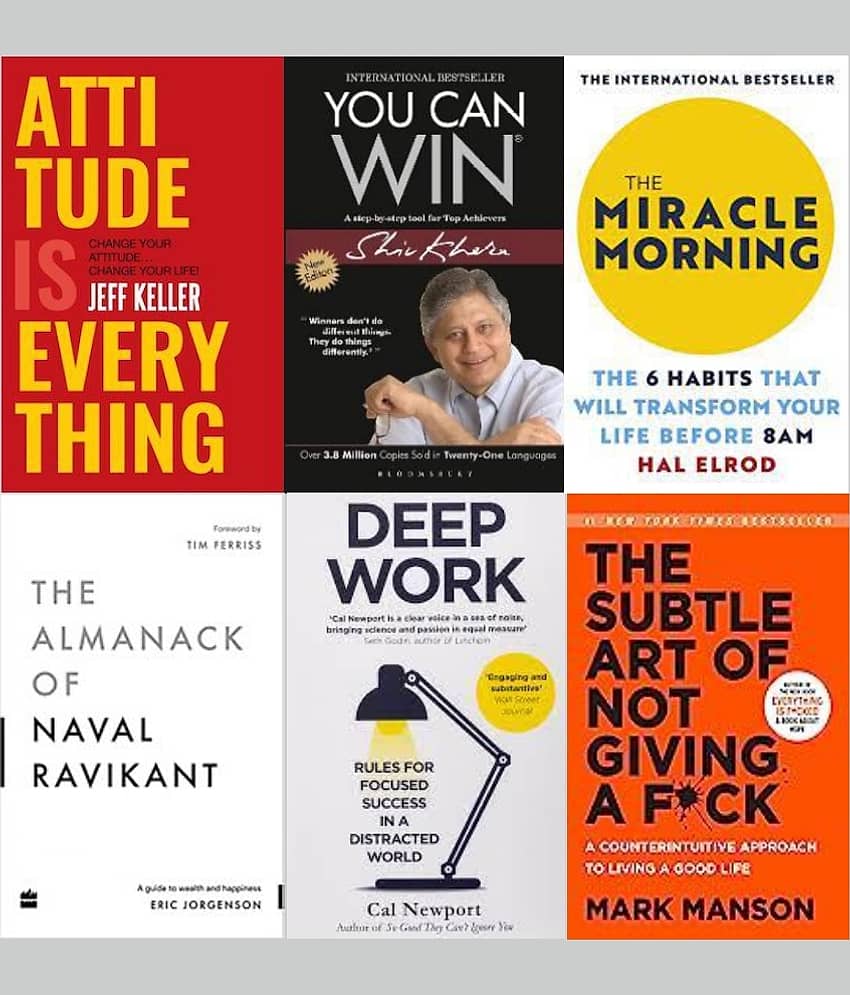 Attitude Is Everything + You Can Win + The Miracle Morning + The Almanack of Naval Ravikant + Deep work + The Subtle Art - Stationery | Buy online on ZillyBuy