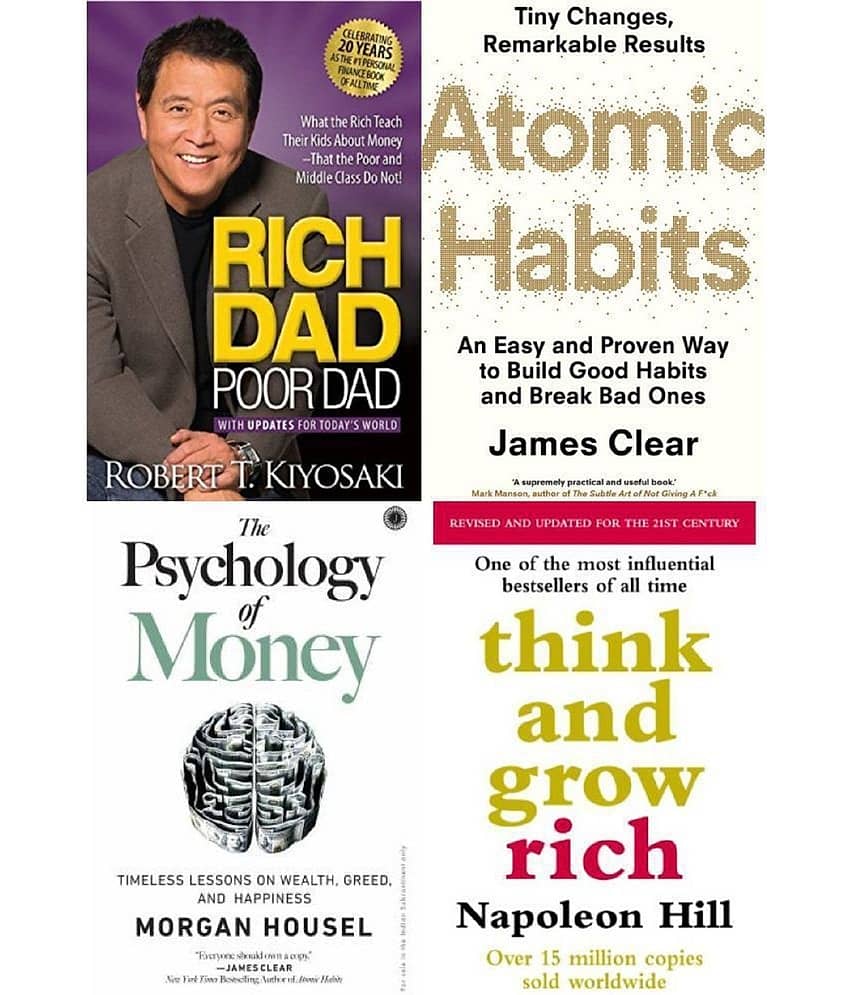 Combo of 4 Books (Rich Dad Poor Dad+The Psychology of Money +Atomic Habits+ Think and Grow Rich) (English,Paperback) - Stationery | Buy online on ZillyBuy