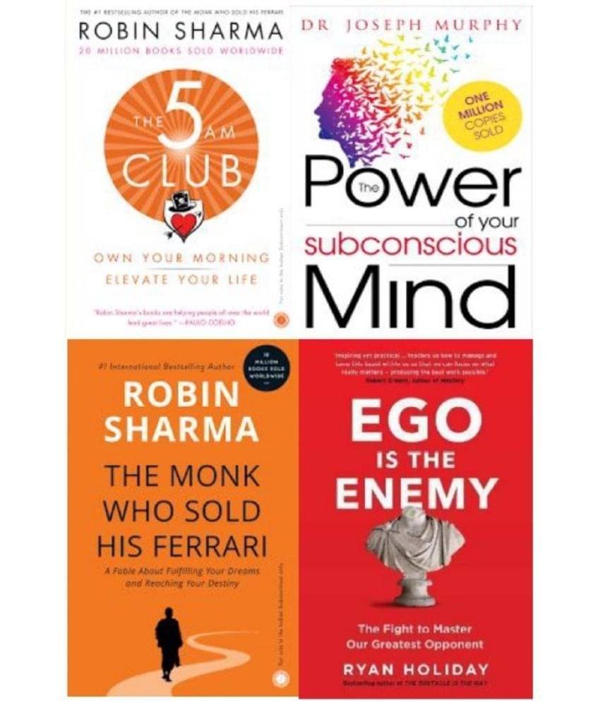 ( Combo of 4 books ) 5 Am Club + The Power of your subconscious mind + Robin Sharma+ Ego Is The Enemy ( Combo of 4 books ) 5 Am Club + The Power of your subconscious mind + Robin Sharma+ Ego Is The Enemy
