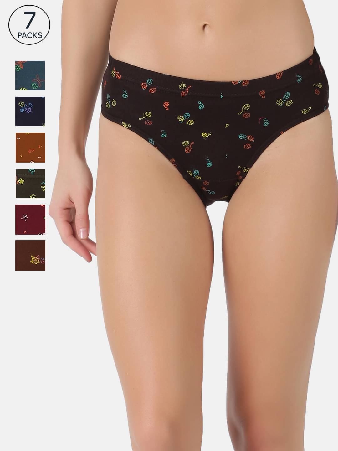 Dollar Multi Color Combed Cotton Printed Women's Briefs ( Pack of 7 ) Dollar Multi Color Combed Cotton Printed Women's Briefs ( Pack of 7 )