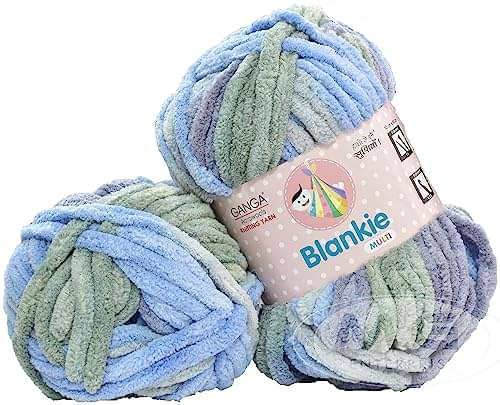     			GANGA Knitting Yarn Thick Chunky Wool, Blankie Baba 200 GMS Best Used with Knitting Needles-DC Art-AGDJ