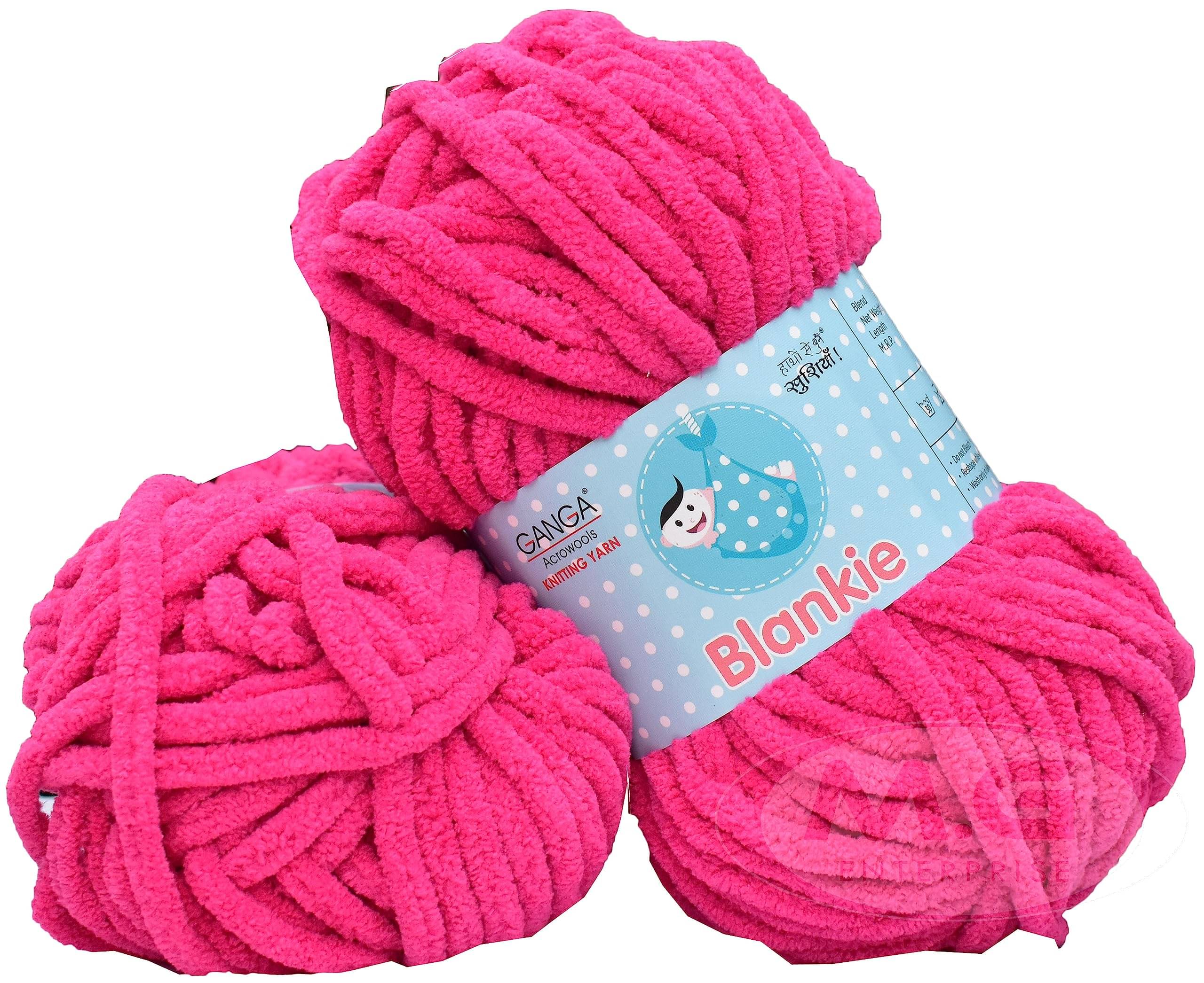     			GANGA Knitting Yarn Thick Chunky Wool, Blankie Magenta 200 GMS Best Used with Knitting Needles-EL Art-ADHF