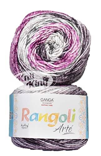     			GANGA Rangoli Arte Mayo 200 gmsWool Ball Hand Knitting Wool / Art Craft Soft Fingering Crochet Hook Yarn, Needle Knitting Yarn Thread Dyed-L Art-AEHJ