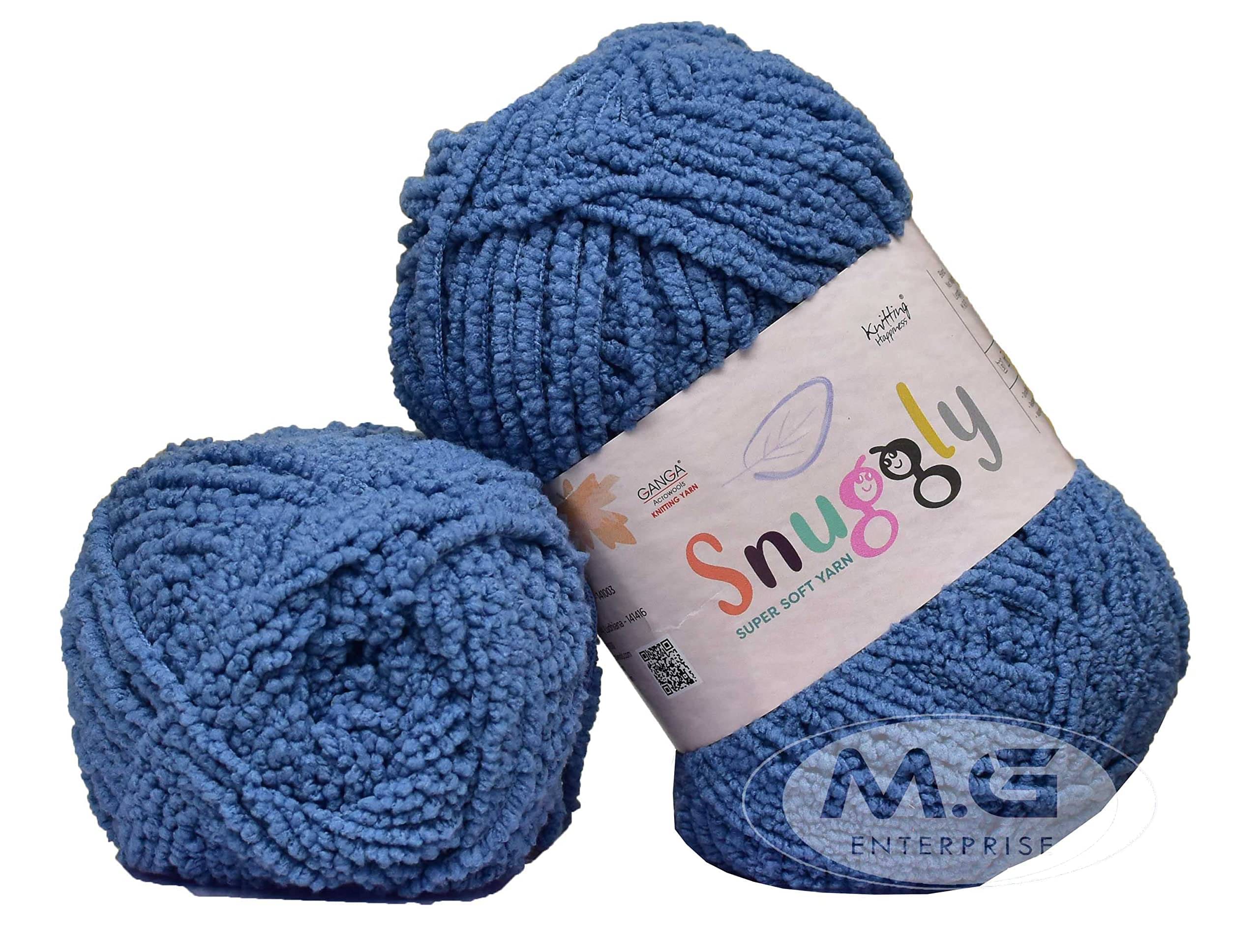     			GANGA Snuggly Airforce Blue 600 GMS Wool Ball Hand Knitting Wool/Art Craft Soft Fingering Crochet Hook Yarn, Needle Knitting Yarn Thread Dyed- Art-AEFA