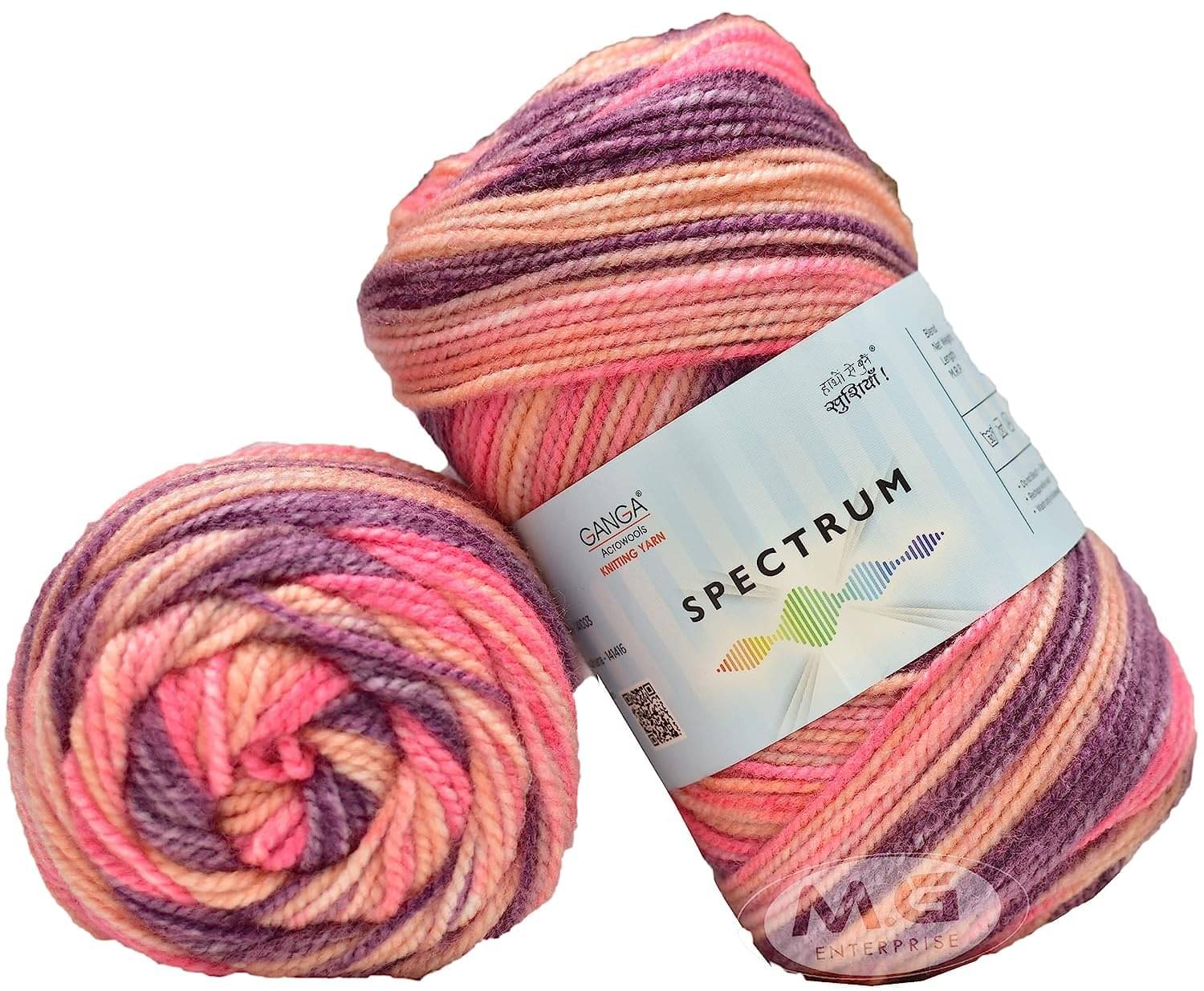     			GANGA Spectrum Raspbarry 200 GMS Wool Ball Hand Knitting Wool/Art Craft Soft Fingering Crochet Hook Yarn, Needle Knitting Yarn Thread Dyed- Art-ADFG