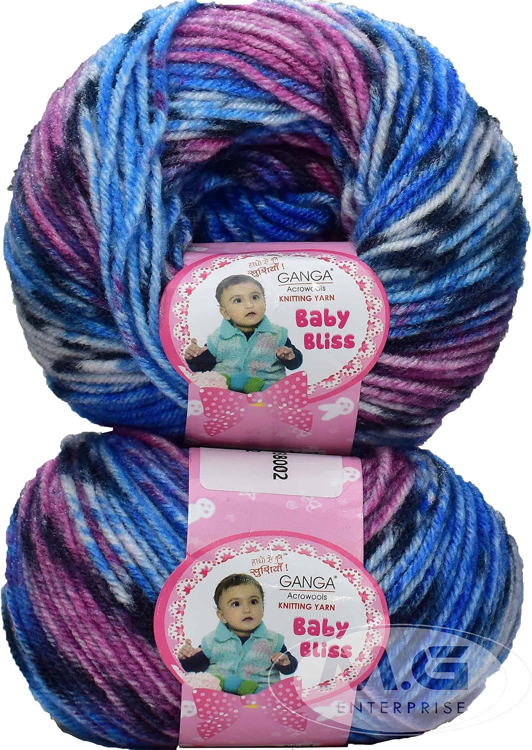     			Ganga 100% Acrylic Wool Rusty Blue (10 pc) Baby Soft 4 ply Wool Ball Hand Knitting Wool/Art Craft Soft Fingering Crochet Hook Yarn, Needle Knitting Yarn Thread dye. with Needle. J