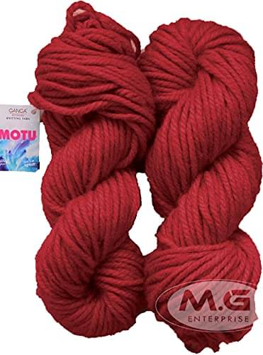     			Ganga Criss Cross Red (200 gm) Wool Ball Hand Knitting Wool/Art Craft Soft Fingering Crochet Hook Yarn, Needle Knitting Yarn Thread Dyed