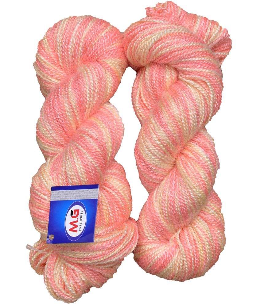     			Ganga Glow Knitting Yarn Wool, Multi Peach 200 gm Woolen Crochet Yarn Thread. Best Used with Knitting Needles, Crochet Needles. Ganga Wool Yarn for Knitting. Best Woolen Thread.