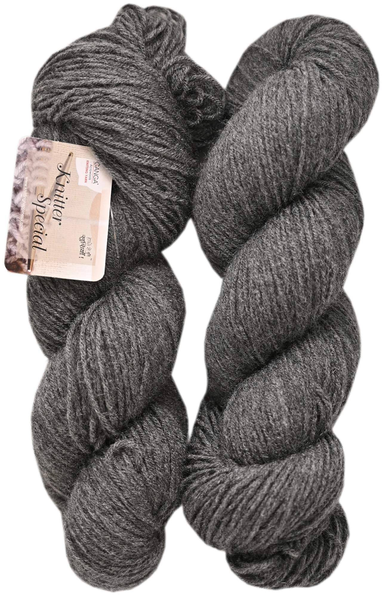     			Ganga Knitter Special Wool Hand Knitting Yarn (Grey Mixture) (Hanks-200gms)