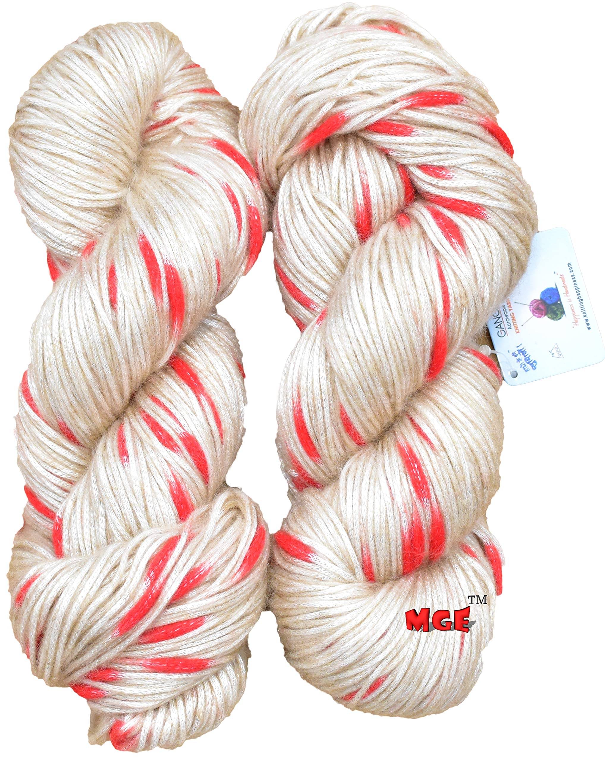     			Ganga Knitting Wool, Flite Joy Red Skin400 gm Best Used with Knitting Needles, Crochet Needles Medium Thick Wool Yarn for Knitting. by Ganga