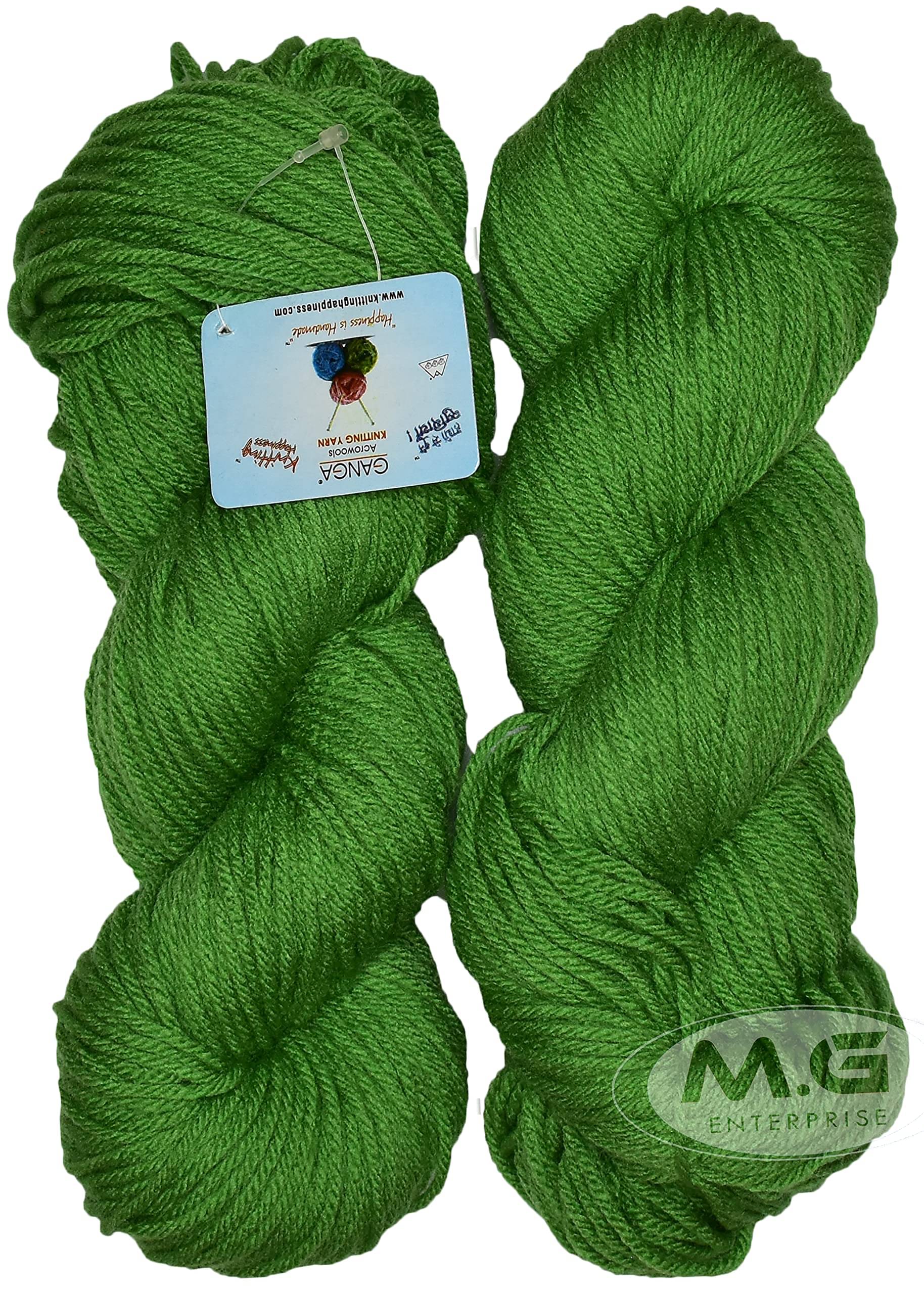     			Ganga Knitting Yarn Thick Chunky Wool, ALI Green 200 gm Best Used with Knitting Needles, Crochet Needles Wool Yarn for Knitting - ag