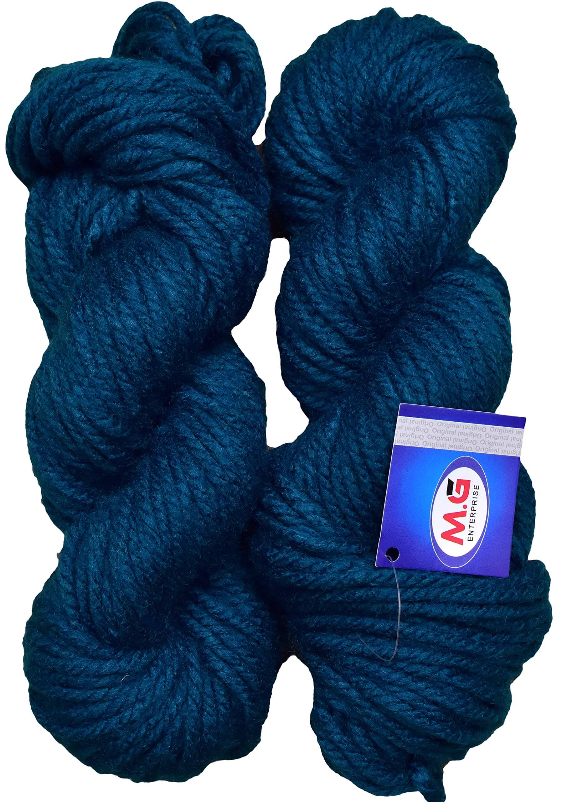     			Ganga Knitting Yarn Thick Chunky Wool, Motu Airforce Blue 200 gm Best Used with Knitting Needles, Crochet Needles Wool Yarn for Knitting. by Ganga