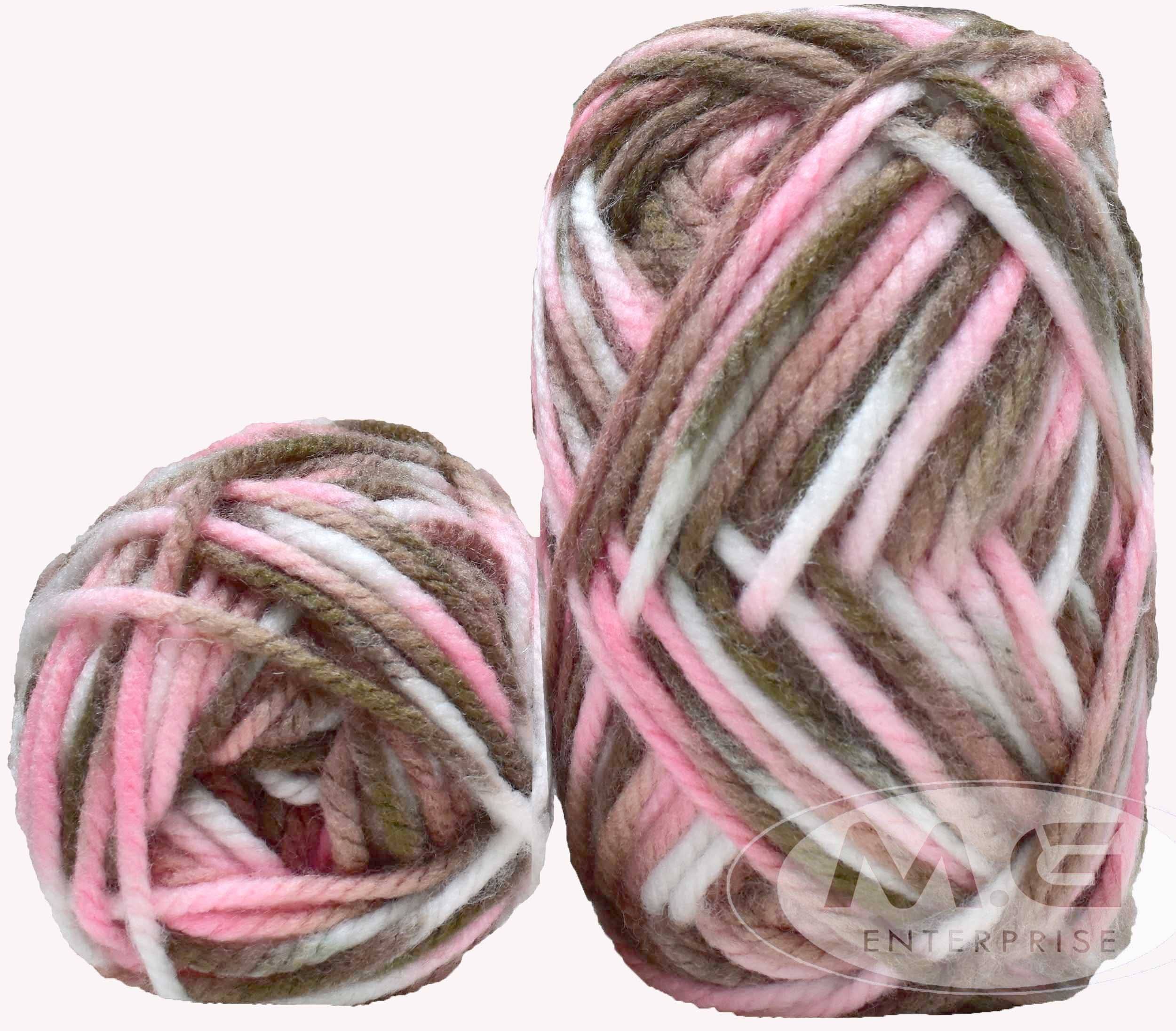     			Ganga Knitting Yarn Thick Chunky Wool, Pink Brown 200 gm Best Used with Knitting Needles, Crochet Needles Wool Yarn for Knitting. by Ganga