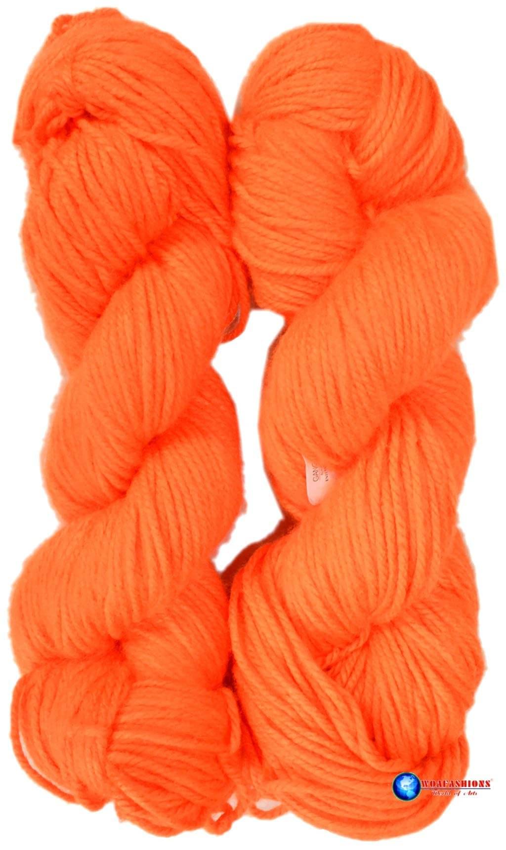     			Ganga Motu Thick Chunky Wool Hand Knitting Yarn (Tiger Orange) (Hanks-400gms)