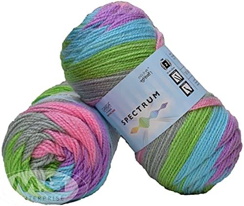     			Ganga Spectrum Pearl Green (200 gm) Wool Ball Hand Knitting Wool/Art Craft Soft Fingering Crochet Hook Yarn, Needle Knitting, with Needle.-C