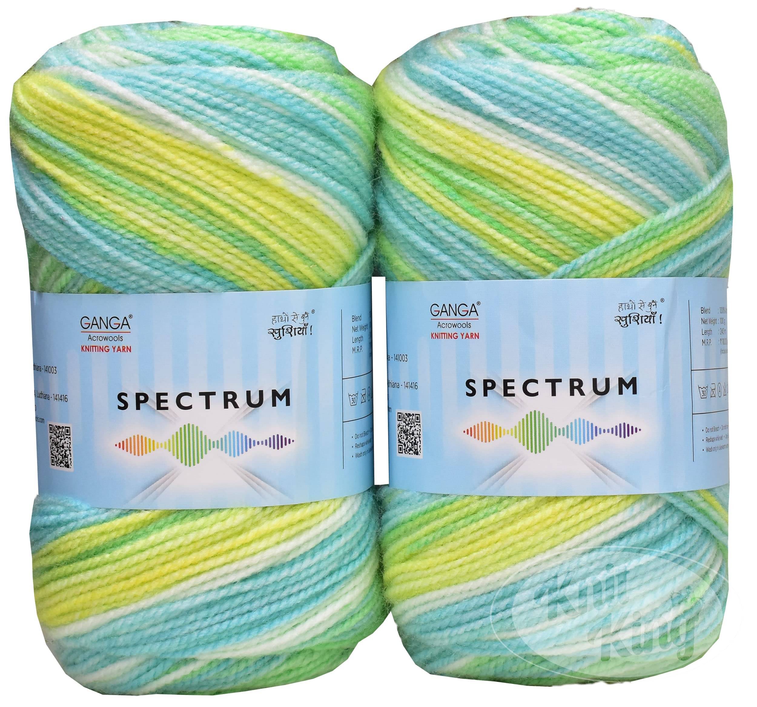     			Ganga Spectrum k_k Purple White (500 gm) Wool Ball Hand Knitting Wool/Art Craft Soft Fingering Crochet Hook Yarn, Needle Knitting Yarn Thread Dyed