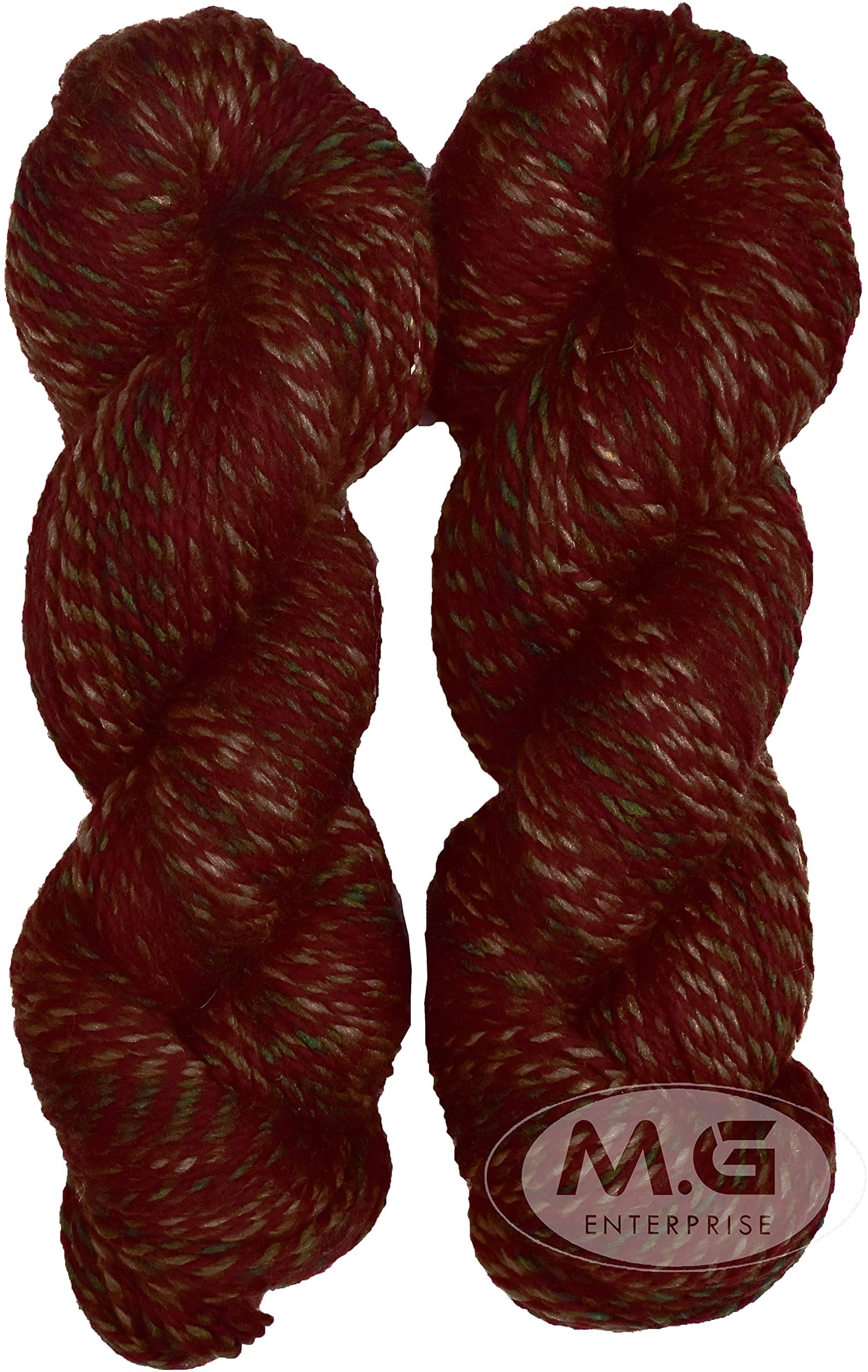     			Ganga Zinea Deep Mehroon (300 gm) Wool Thick Hank Hand Knitting Wool/Art Craft Soft Fingering Crochet Hook Yarn, Needle Knitting Yarn Thread dyedP