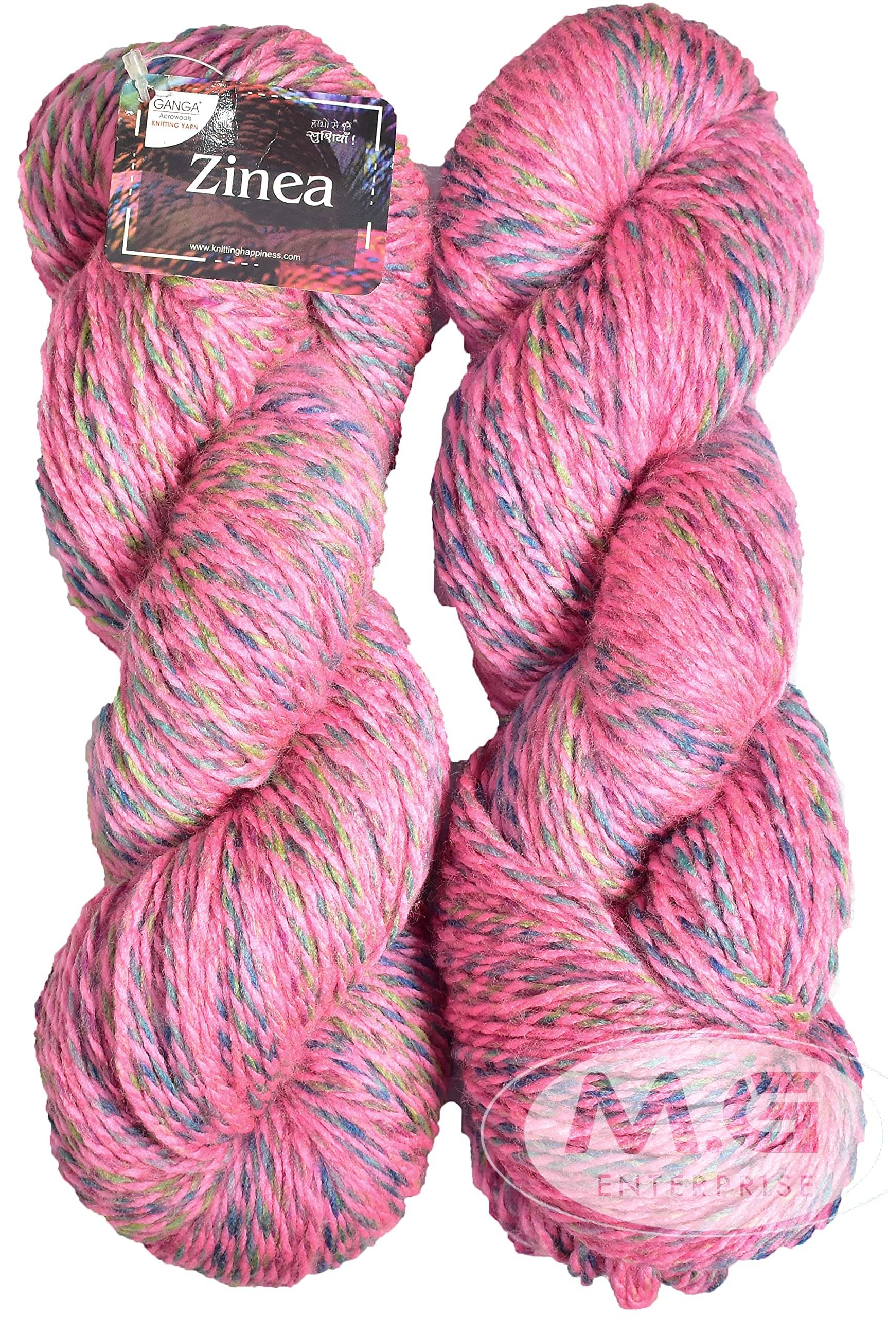     			Ganga Zinea Deep Pink (400 gm) Wool Thick Hank Hand Knitting Wool/Art Craft Soft Fingering Crochet Hook Yarn, Needle Knitting Yarn Thread dyedG