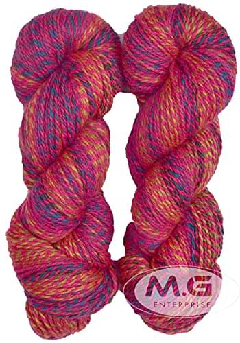    			Ganga Zinea Magenta Mix (200 gm) Wool Thick Hank Hand Knitting Wool/Art Craft Soft Fingering Crochet Hook Yarn, Needle Knitting Yarn Thread dyedH