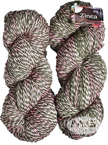     			Ganga Zinea Moss (200 gm) Wool Thick Hank Hand Knitting Wool/Art Craft Soft Fingering Crochet Hook Yarn, Needle Knitting Yarn Thread dyedA