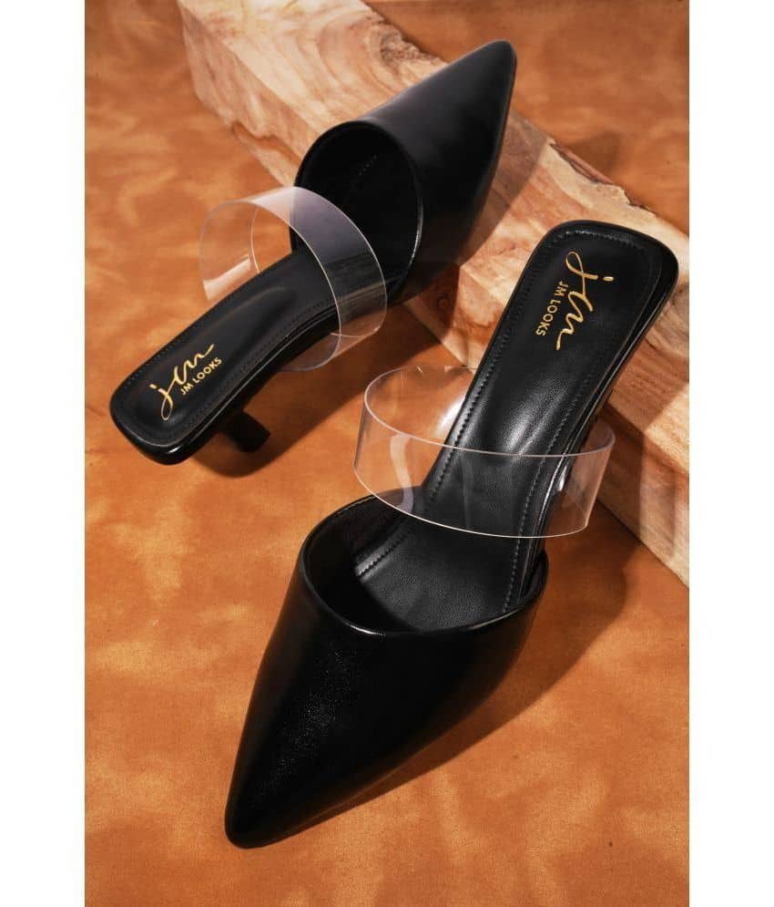 JM Looks Black Women's Mules Heels - Heels | Buy online on ZillyBuy