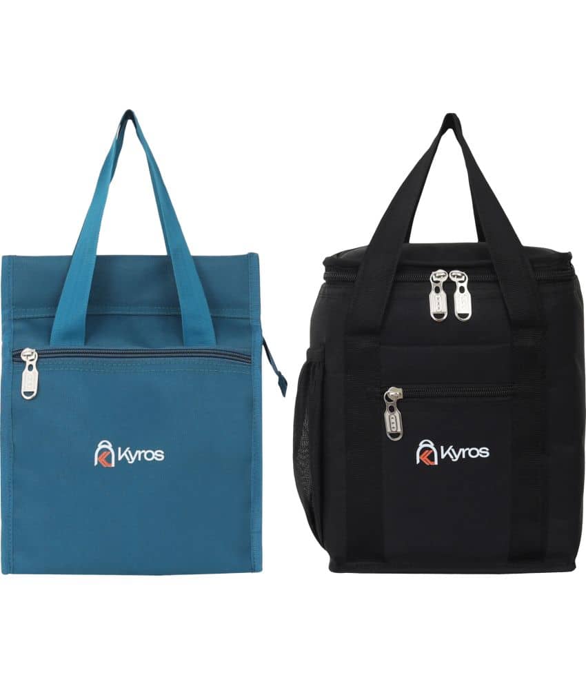 Kyros Black Polyester Lunch Bag Pack of 2 - Handbags | Buy online on ZillyBuy