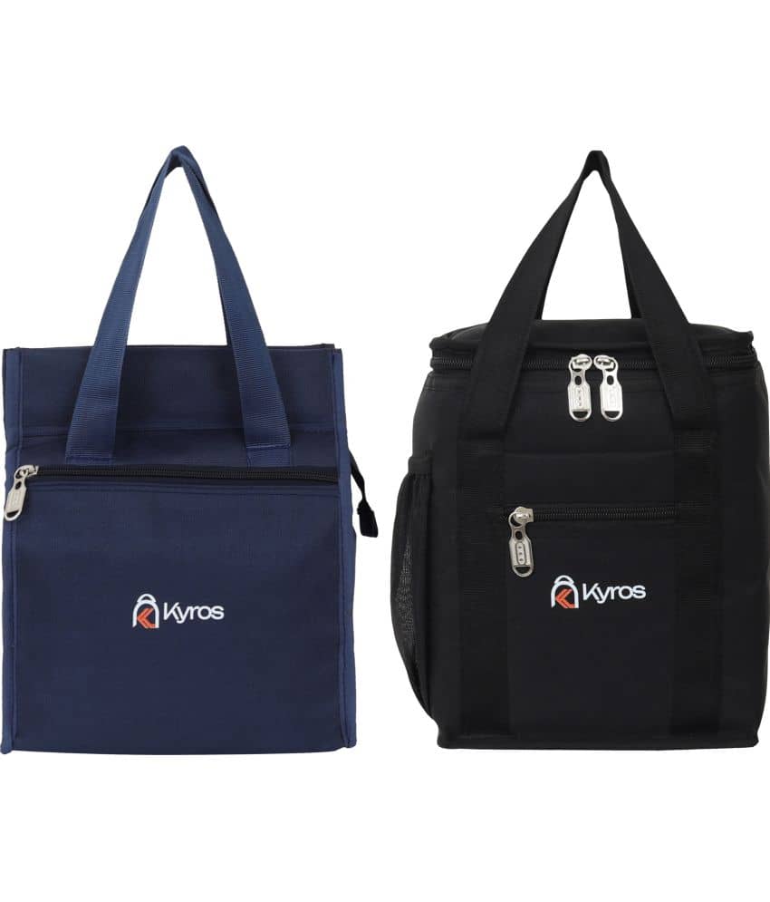 Kyros Black Polyester Lunch Bag Pack of 2 - Handbags | Buy online on ZillyBuy