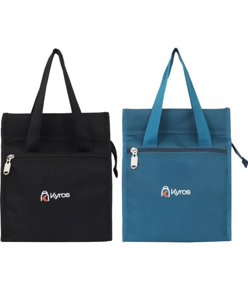 Kyros Black Polyester Lunch Bag Pack of 2 - Handbags | Buy online on ZillyBuy